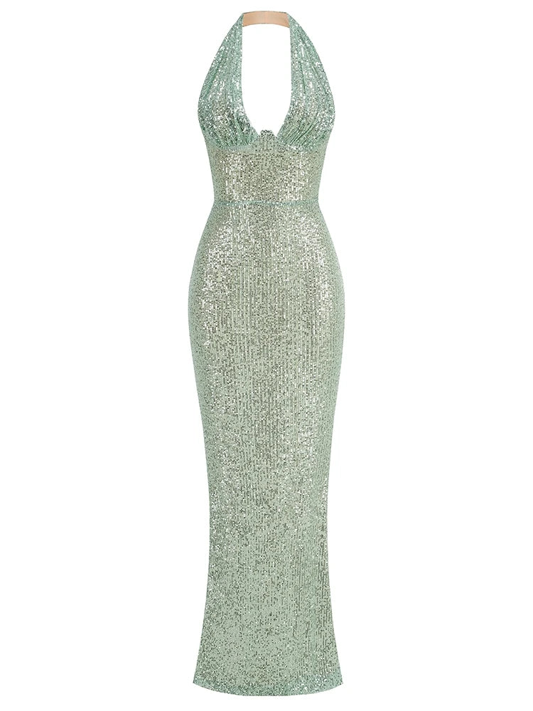 Emerald Dazzle Sequin Maxi Dress Green Xs Factory Direct Emerald Dazzle Sequin Maxi Dress Green Xs Factory Direct