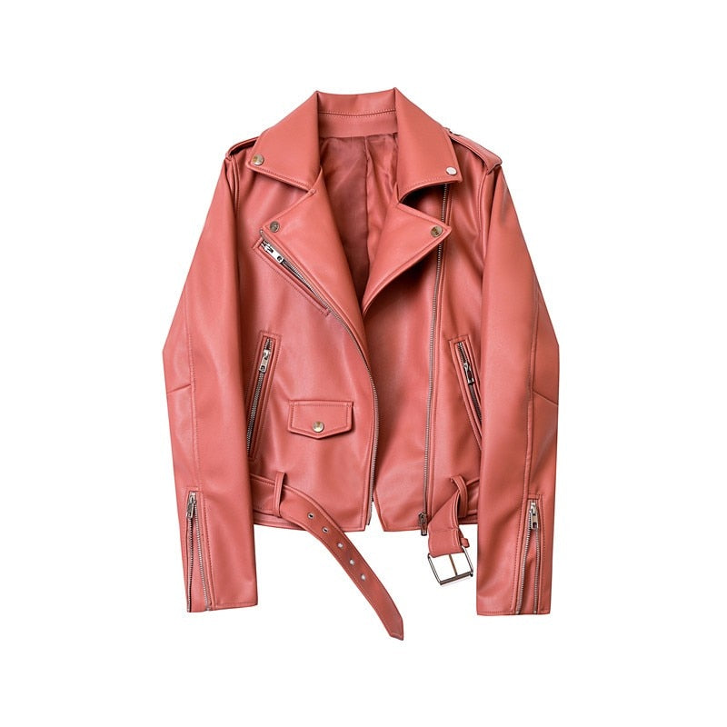 A&A Belted Faux Leather Jacket