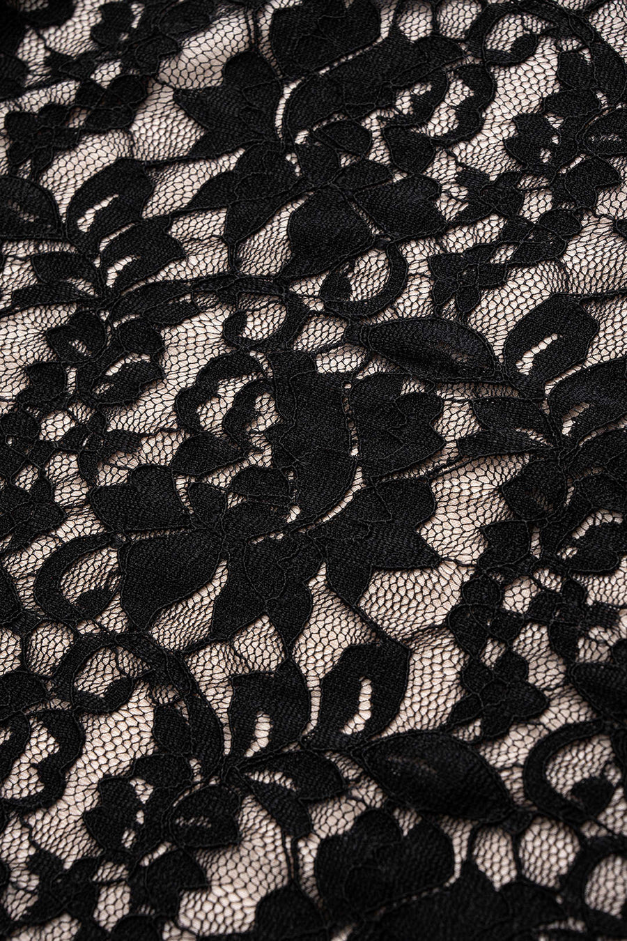 A&A Floral Lace Long Sleeve Black Mini Dress