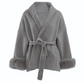 A&A 100% Wool Fur Trim Long Sleeve Coat