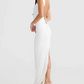 A&A V-neck Slip Backless Evening Maxi Dress