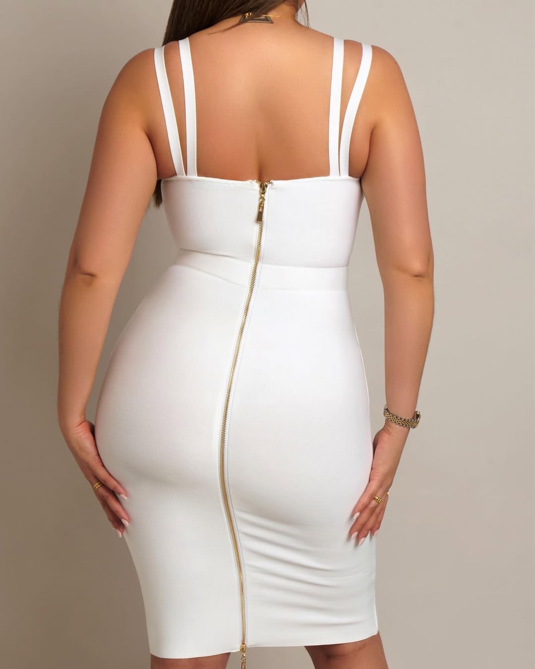 A&A Rachel Crystal Detail Bandage Midi Dress