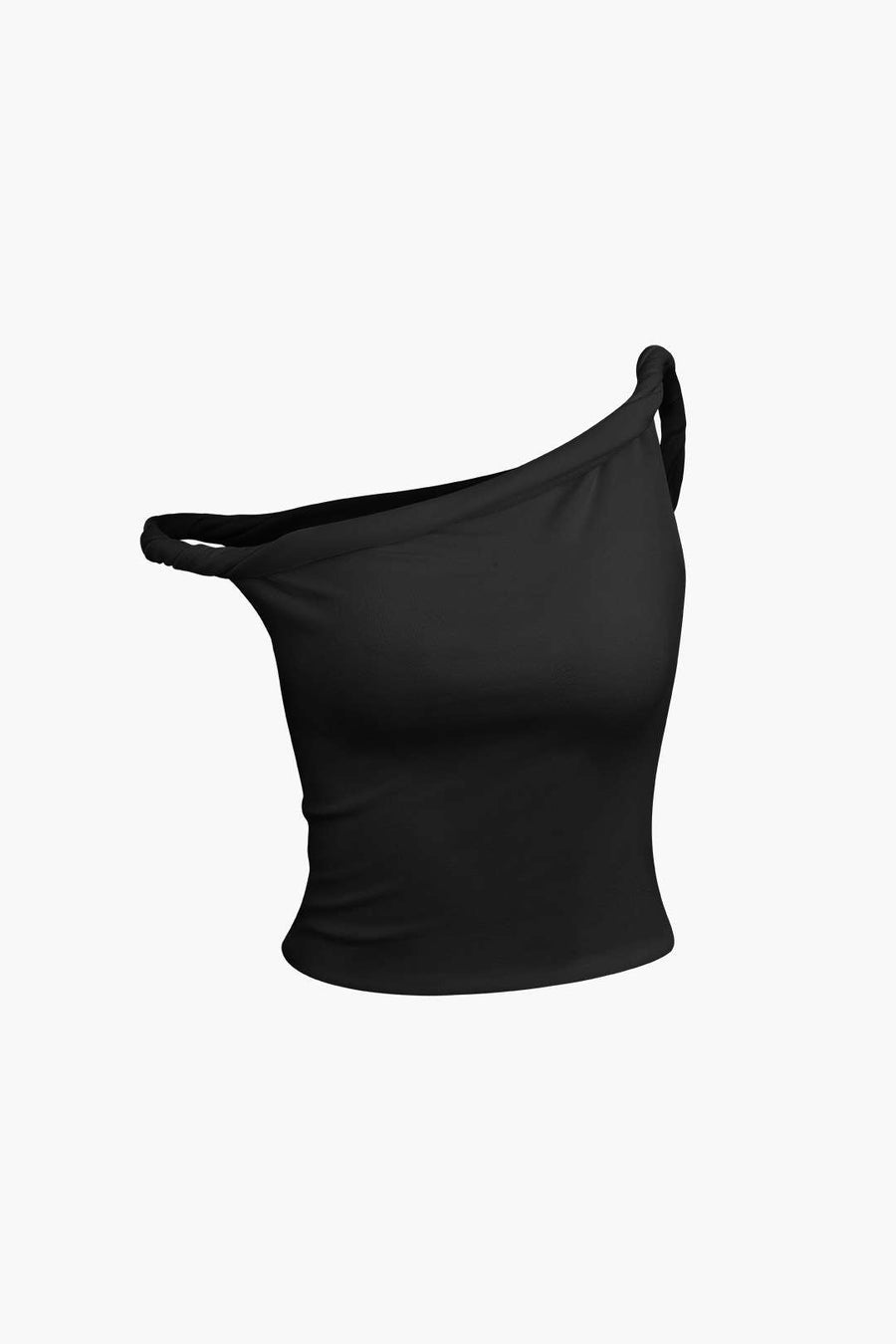 A&A Asymmetric Ruched Off Shoulder Crop Top