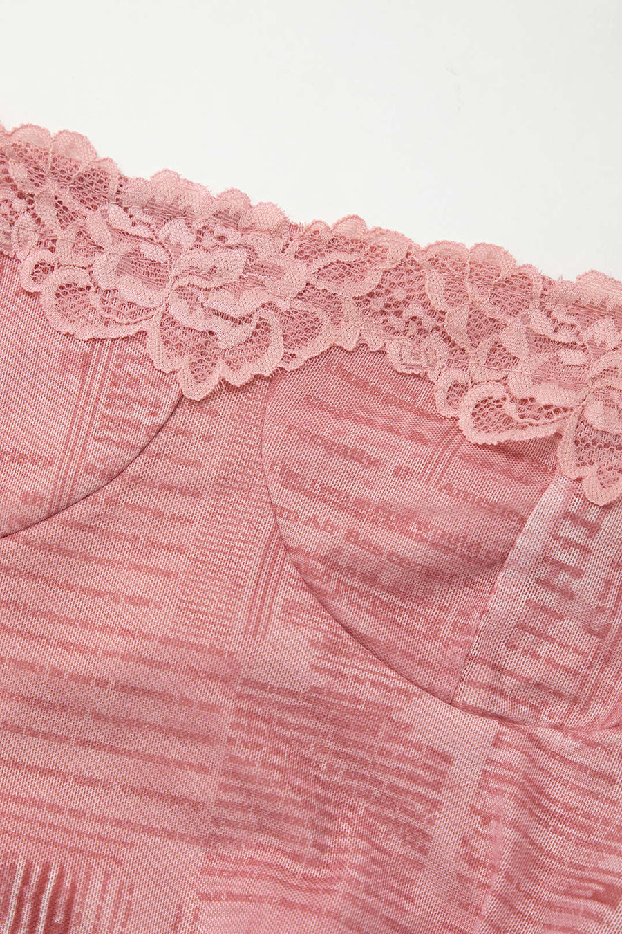 A&A Pink Newspaper Print Long Sleeve Tie Backless Midi Dress