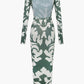 A&A Print Backless Long Sleeve Bodycon Dress