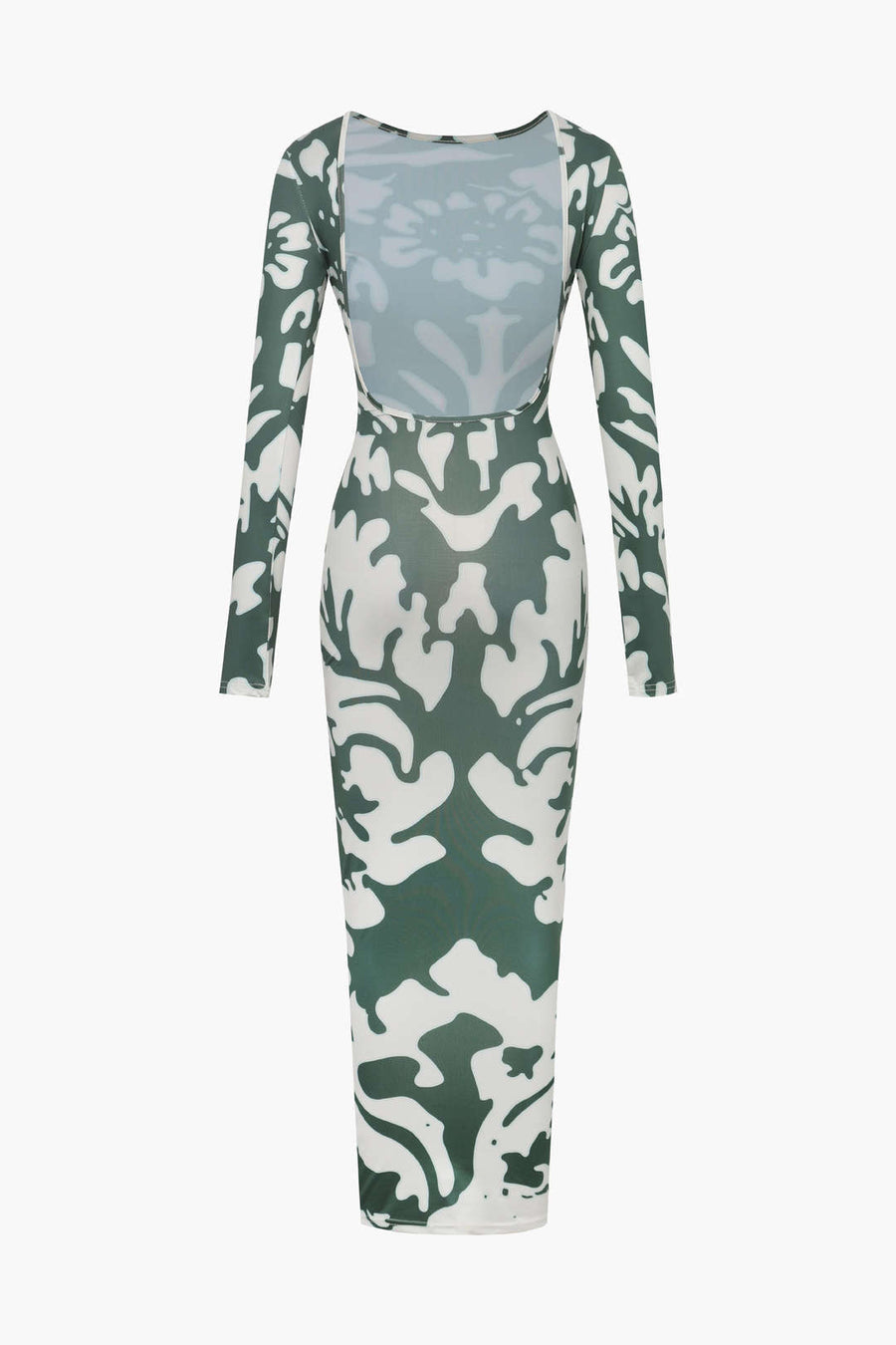 A&A Print Backless Long Sleeve Bodycon Dress