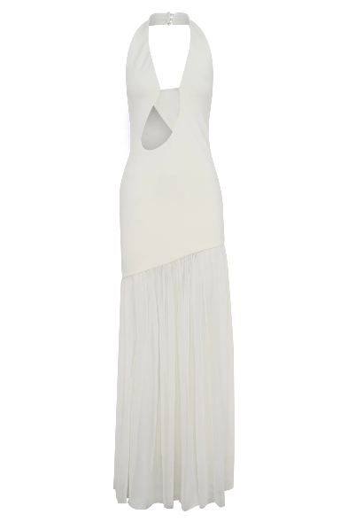 A&A Luxe Halter Neck Cut Out Mesh Maxi Dress