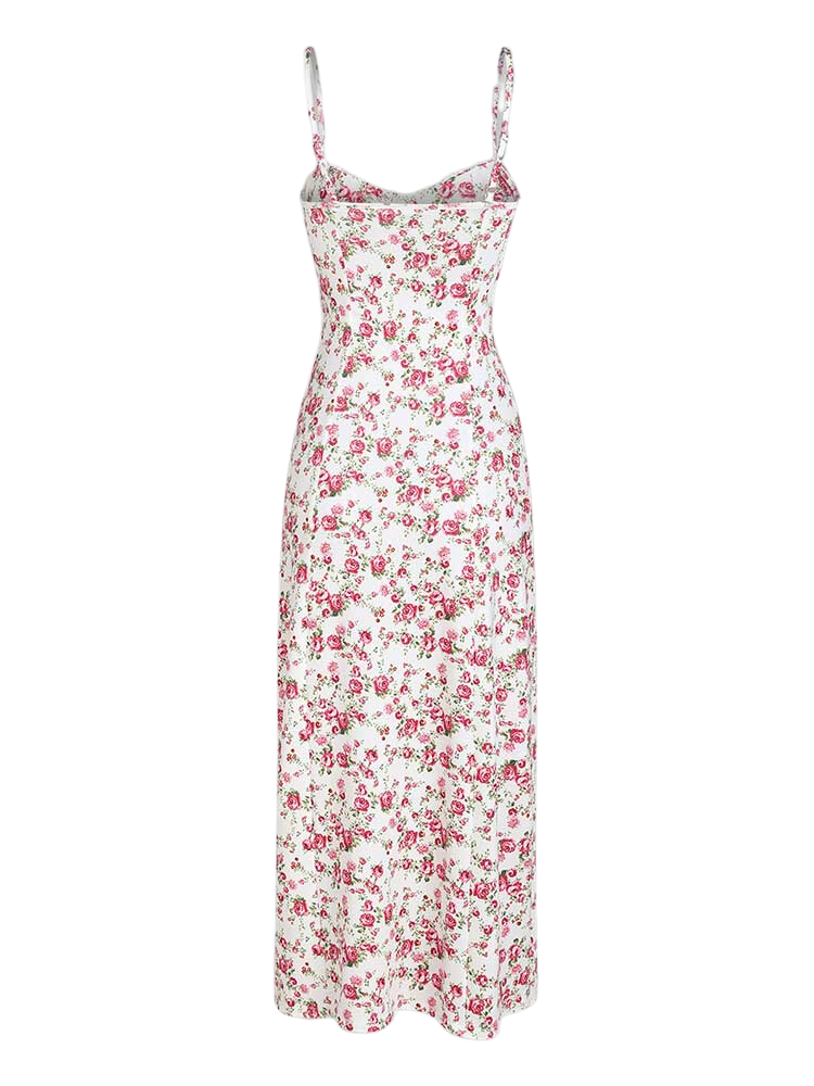 A&A Thigh High Slit Floral Lace Trim Bustier Dress – ARIELLA & AYANA