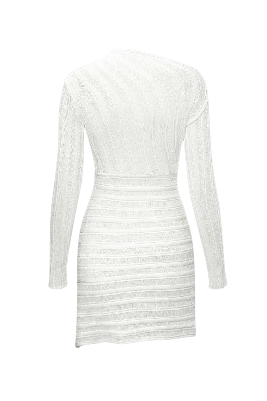 A&A Asymmetric Cut Out Long Sleeve Knitted Mini BodyconDress
