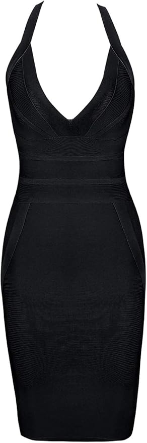 A&A Isabella Halter Bandage Midi Dress