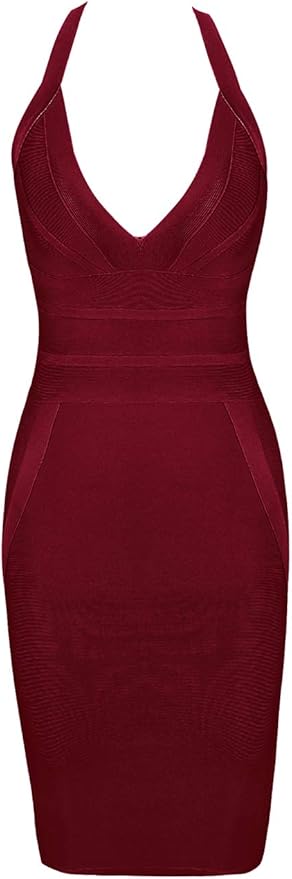 A&A Isabella Halter Bandage Midi Dress