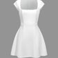 A&A Square Collar Cap Sleeve A-line Mini Dress