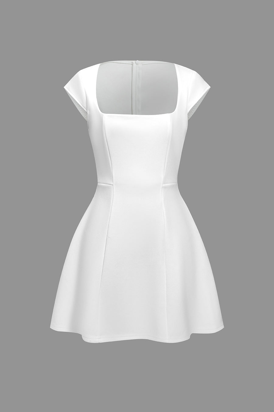 A&A Square Collar Short Sleeve A-line Mini Dress