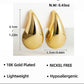 A&A Vintage Gold Plated Chunky Dome Tear Drop Earrings