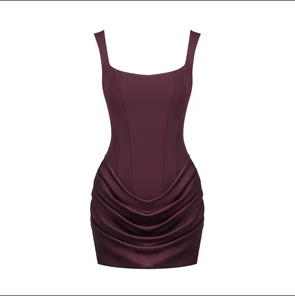 A&A Luxe Sculpted Corset Ruched Mini Dress