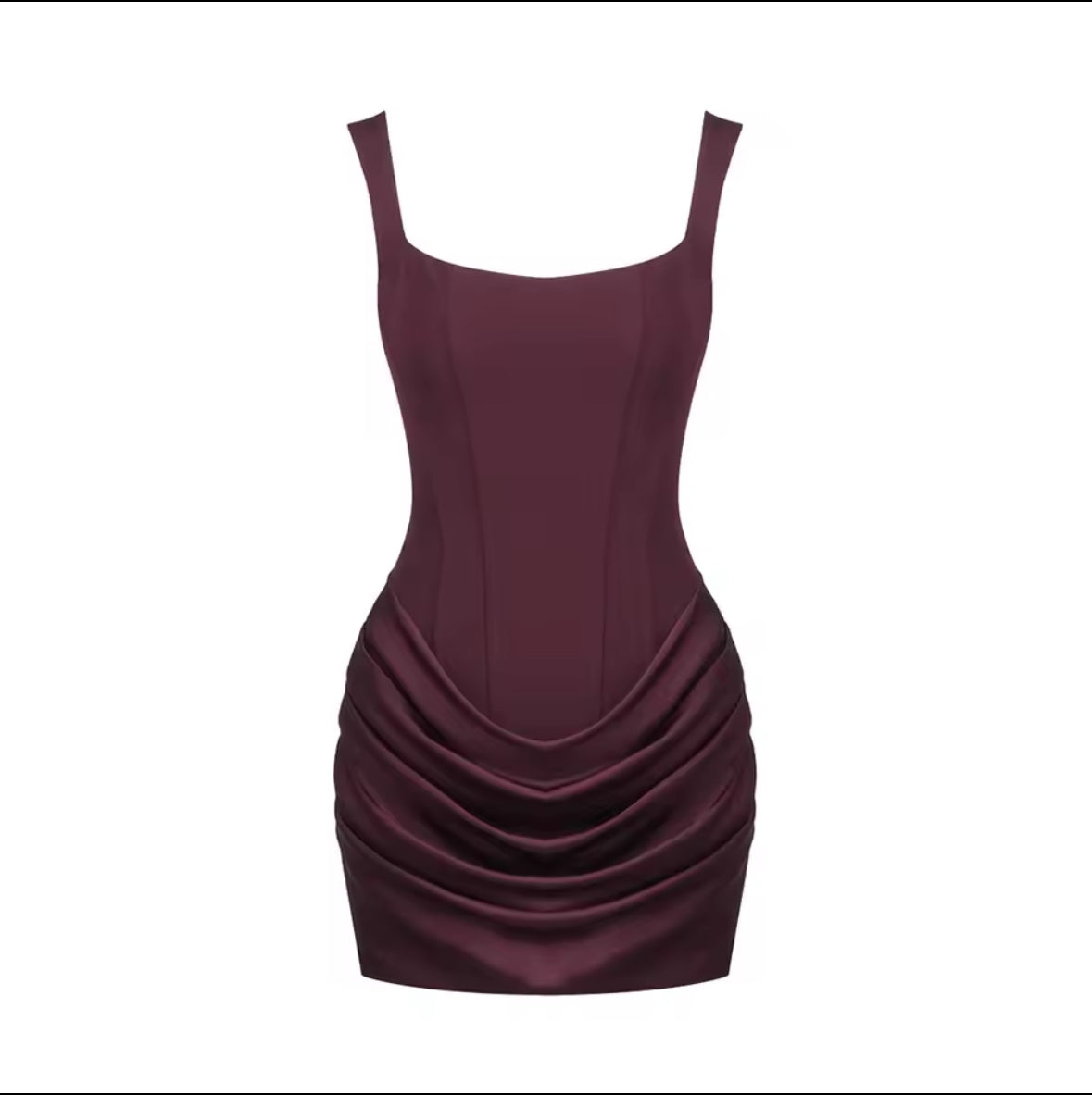 burgundy ruched mini dress A&A Luxe Sculpted Corset Ruched Mini Dress – ARIELLA & AYANA