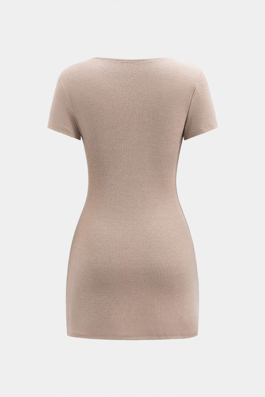 A&A Short Sleeve V- Neck Button Mini Dress