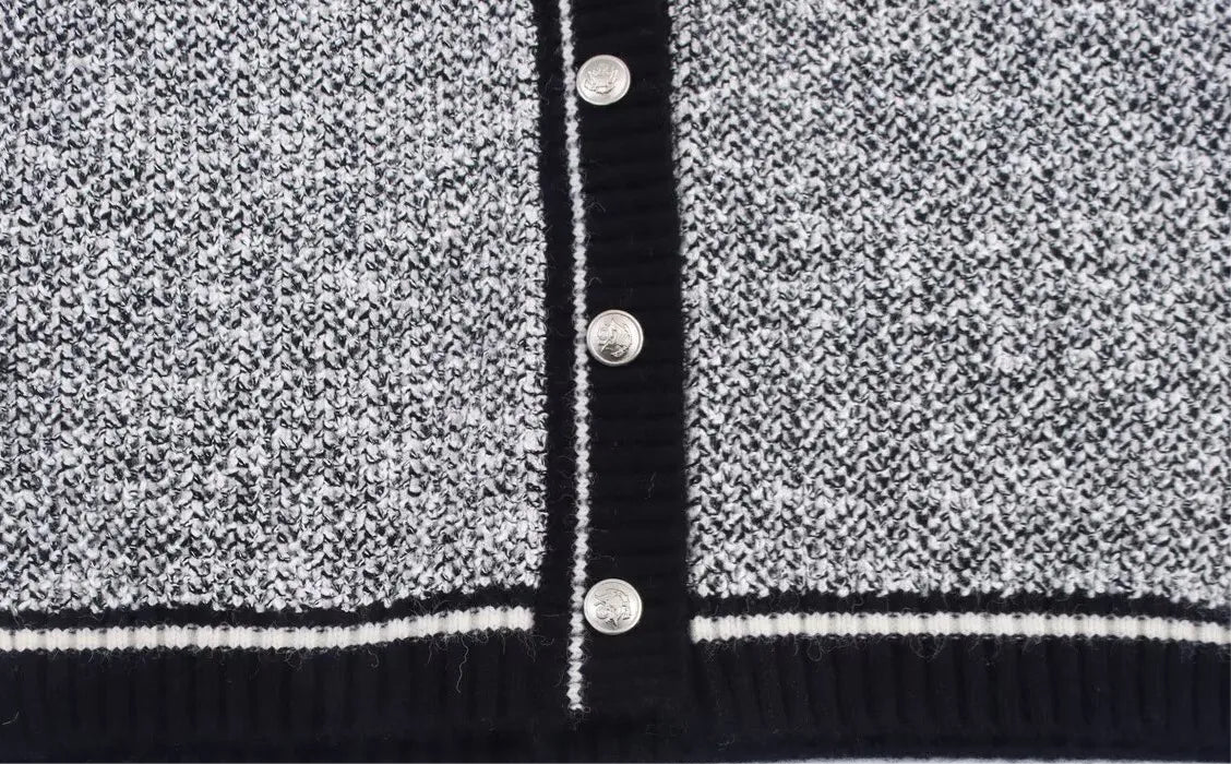 A&A Monochrome Preppy Knit Sweater Vest