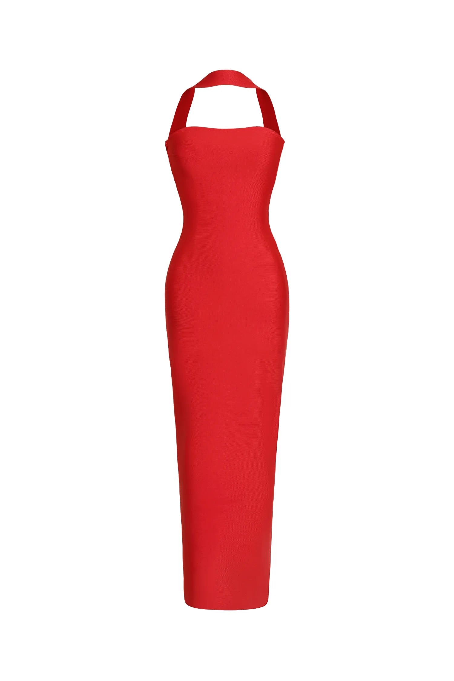 princess polly baby blue dress A&A Kaia Halter Bodycon Backless Bandage Maxi Dress, Red / Xs