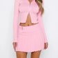 A&A Pleated Mini Skirt Knitted Two Piece Set