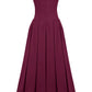 A&A Luxe V Neck Strapless Pleated Dress