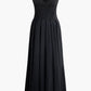 A&A Luxe V Neck Strapless Pleated Dress