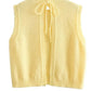 A&A Yellow Lace Up Spring Sleeveless Backless Knit Top