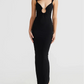 A&A V-neck Slip Backless Evening Maxi Dress