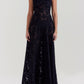 A&A Lace Floral Spaghetti Strap Sheer Sleeveless Black Dress