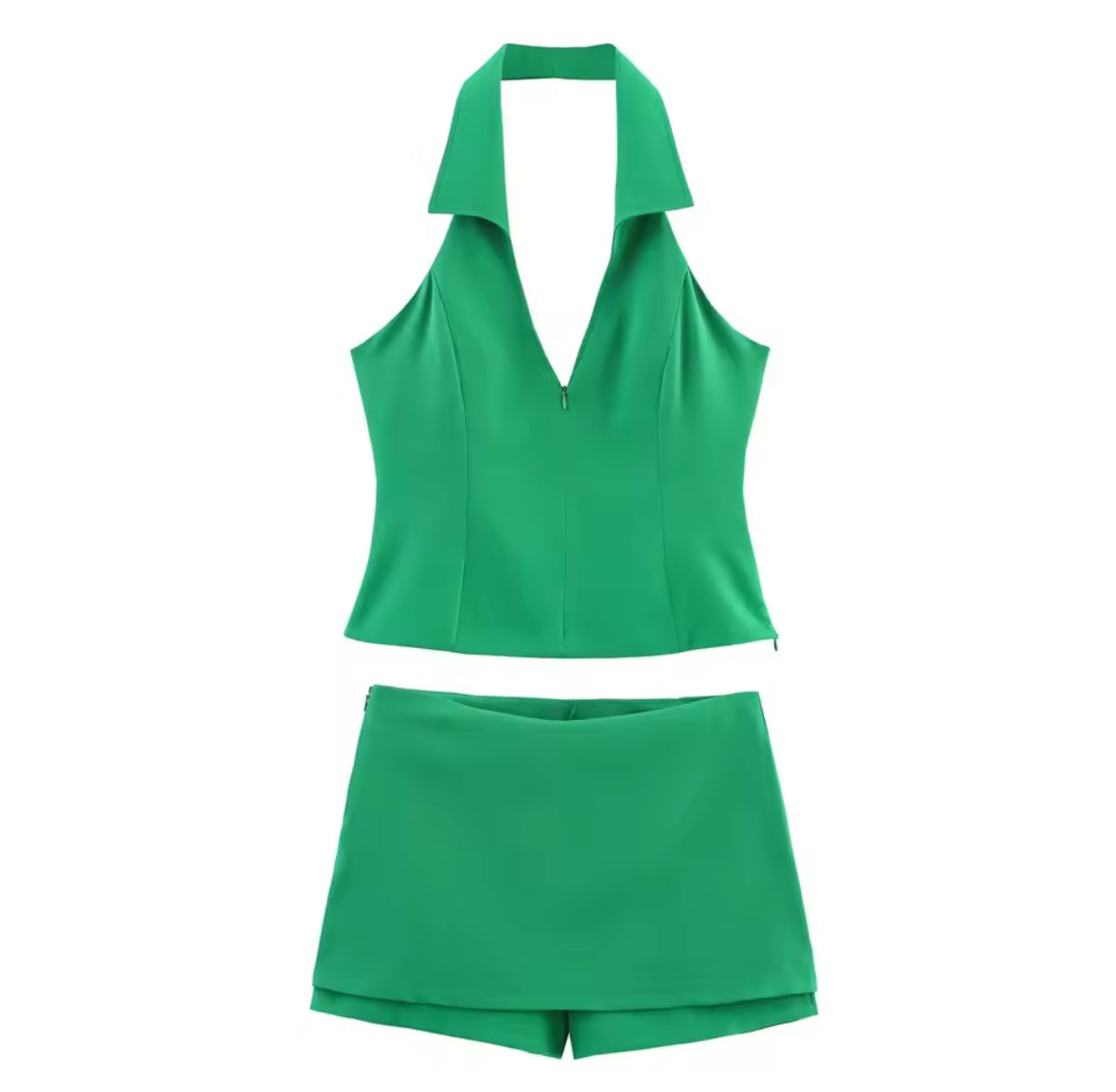 A&A Chic Spring Pink Halter Neck Skort Set