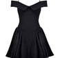 A&A Elegant Off-shoulder A Line Pleated Mini Dress