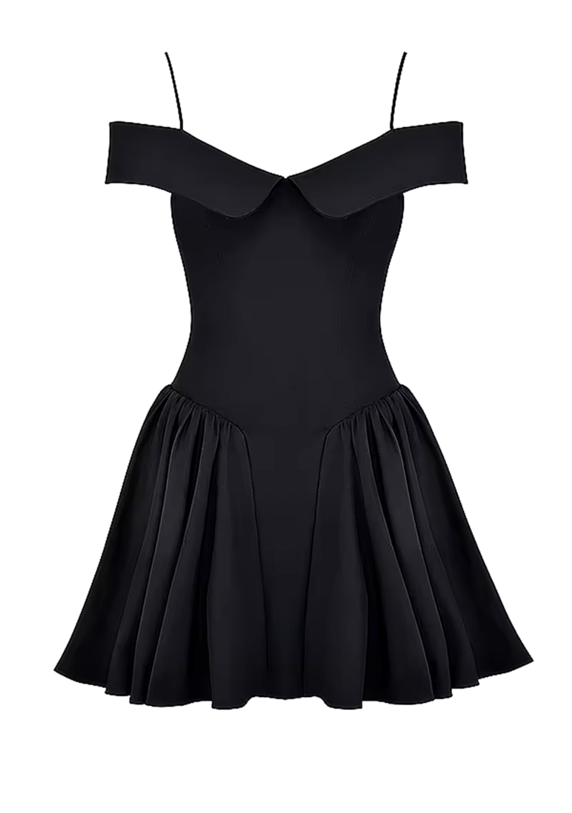 A&A Elegant Off-shoulder A Line Pleated Mini Dress