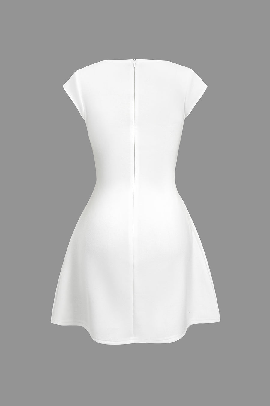 A&A Square Collar Short Sleeve A-line Mini Dress