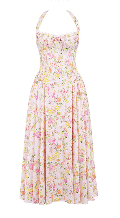 A&A Vintage Floral Print Midi Sundress