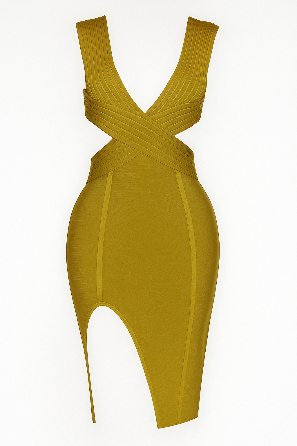 A&A Noemi Cut Out Bodycon Bandage Midi Slit Dress