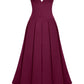 A&A Luxe V Neck Strapless Pleated Dress