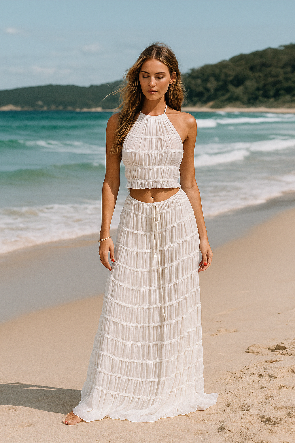 A&A Two Piece Backless Vacation Maxi Skirt Set – ARIELLA & AYANA