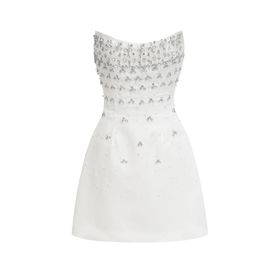 A&A Luxe White Crystal Embellished Dress