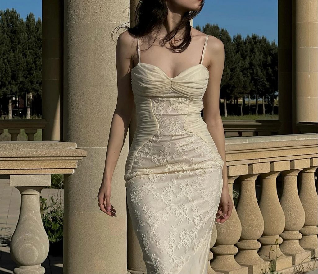 A&A Ruched Bodice Spaghetti Strap Maxi Dress