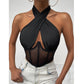 A&A Cross Halter Corset Bustier Top