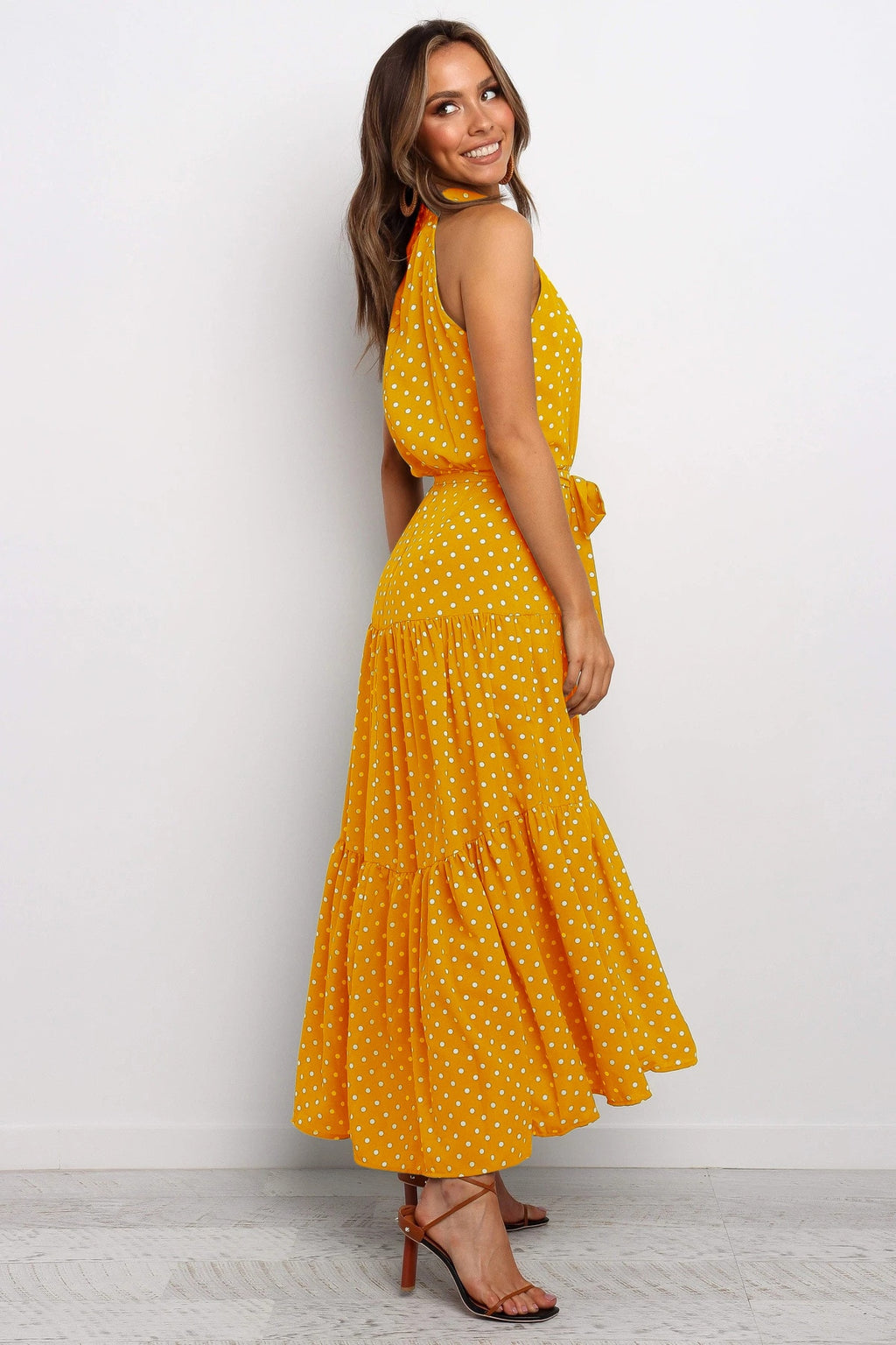 A&A Summer Polka Dot Halter Dress