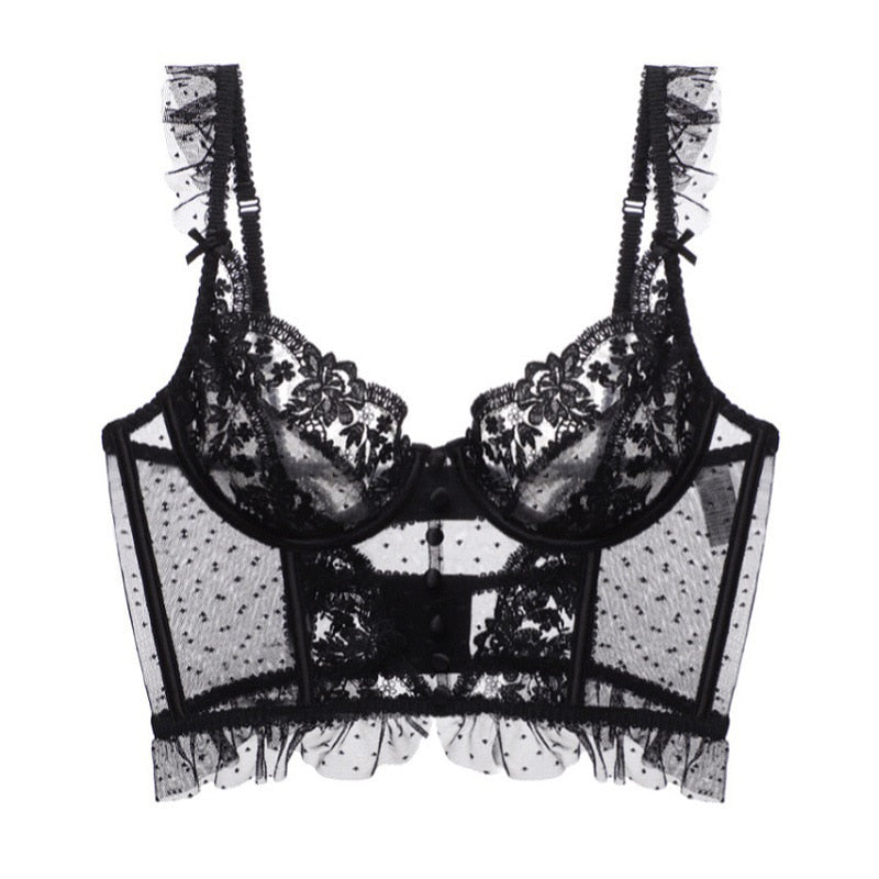 A&A French Lace Trim Corset Top