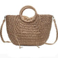 A&A Summer Straw Woven Beach Tote Bag