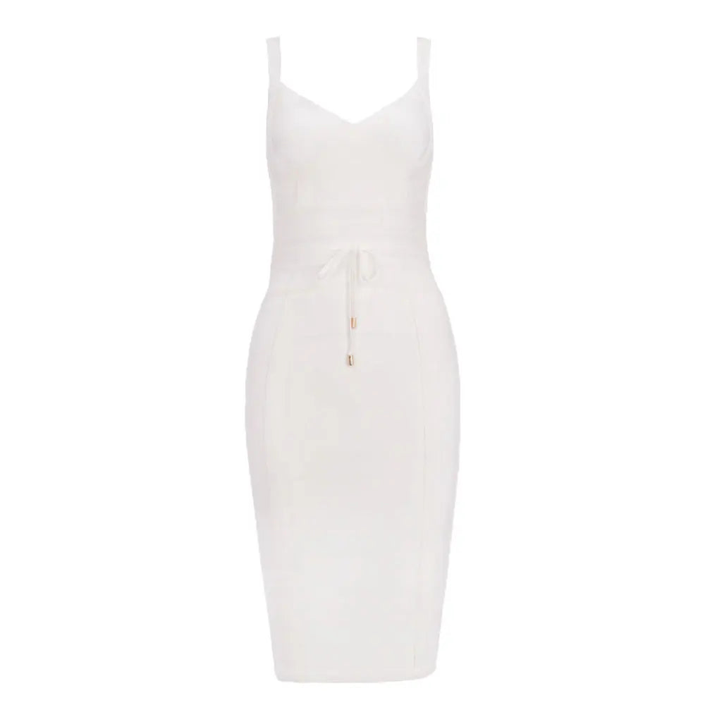 A&A Ilyssa Tie Waist Midi Bodycon Bandage Dress