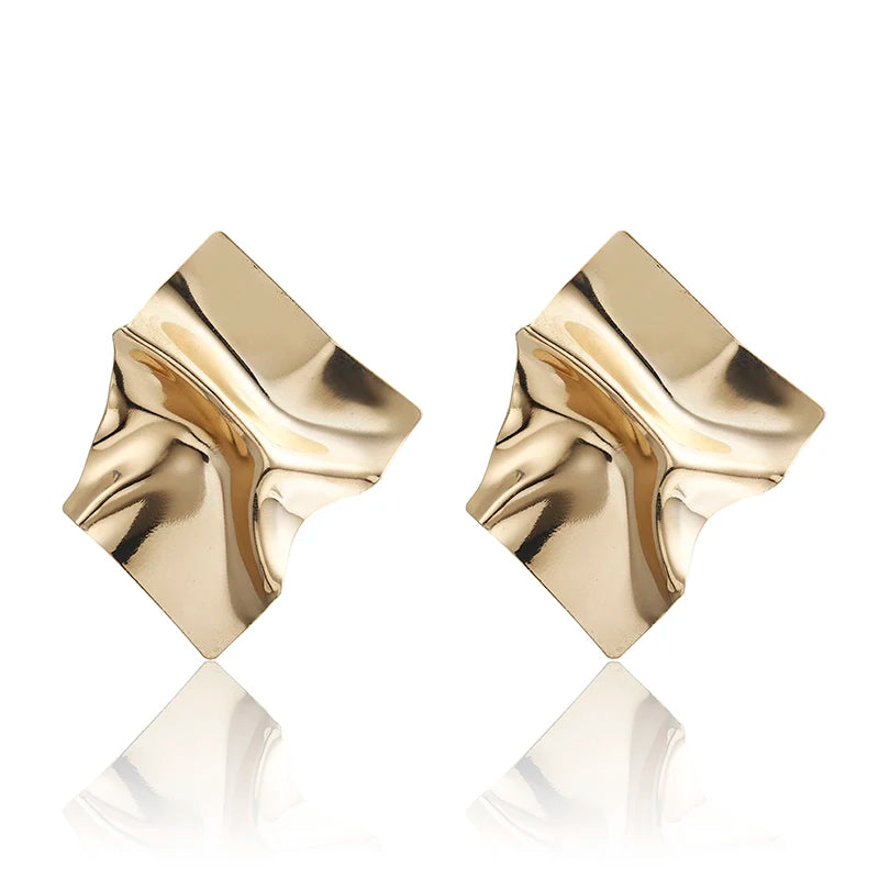 A&A Vintage Golden Square Statement Earrings