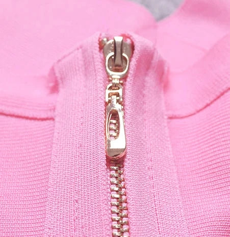 A&A Nyomi Pink Tie Waist Mini Bodycon Bandage Dress