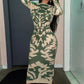 A&A Print Backless Long Sleeve Bodycon Dress