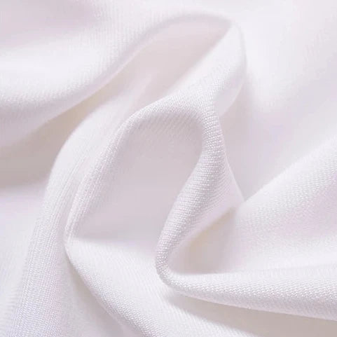 Collage of white fabric with close-up shots on a gray background