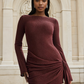 A&A Elegant Knitted Backless Wrap Mini Dress