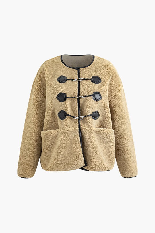 A&A Wool Metal Buckle Single-Breasted Coat